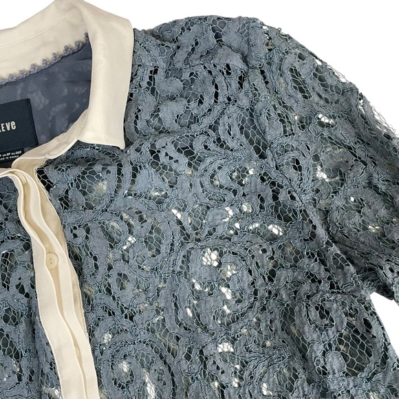 Anthropologie Maeve Lace Embroidered Semi-Sheer Top  4P - Picture 9 of 10